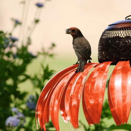 Metal Coneflower Bird Feeder Sensation Pink Garden Stake Garden Decoration Outdoor Sculpture Courtyard Decor decoración de patio