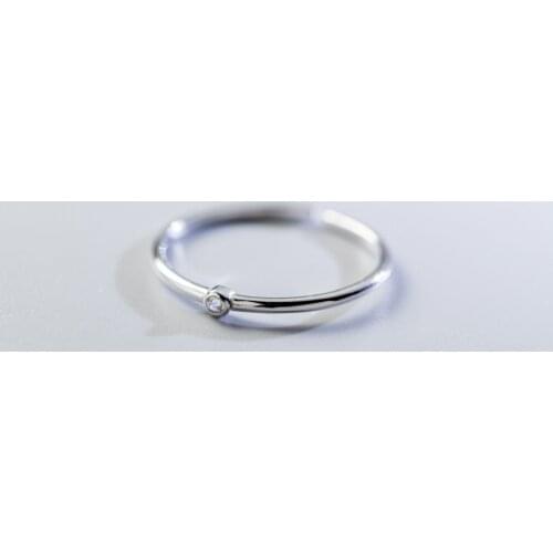 MloveAcc Anti-allergy Original 925 Sterling Silver Wedding Couples Rings Smooth Simple CZ Engagement Ring for Men and Women