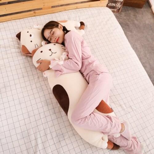 70cm/100cm Long Soft Cat Plush Pillow Cute Cartoon Animal Cat Stuffed Doll Sofa Cushion Bed Pillow Boyfriends Pillow Toys Gifts