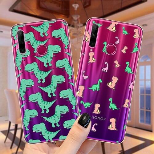 Cute Cartoon Dinosaur Baby Soft TPU Coque Silicone Phone Case Cover For Huawei Honor 30 Pro 10i 20i 30i 9X 8X 8C Mate 20 10 Lite
