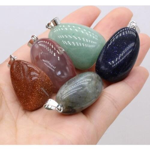 Natural Semi-precious Stone Pendant Irregular Opal Tiger Eye Stone Rose Quartz Amethyst for DIY Jewelry Making High Quality Gift