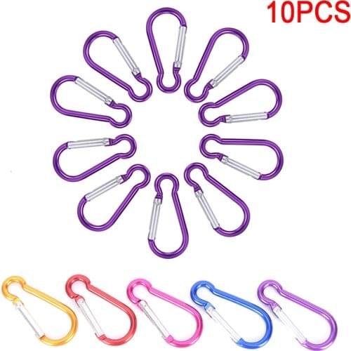 NEW 10pcs Aluminum Alloy Carabiner D-Ring Key Chain Clip Keychain Hiking Camp Mountaineering Hook Climbing Accessories