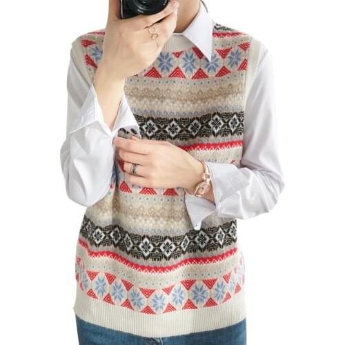 New fashion womens O-neck cashmere vest color-matching knitted sleeveless pullover womens sweater as soft as a comfortable coa