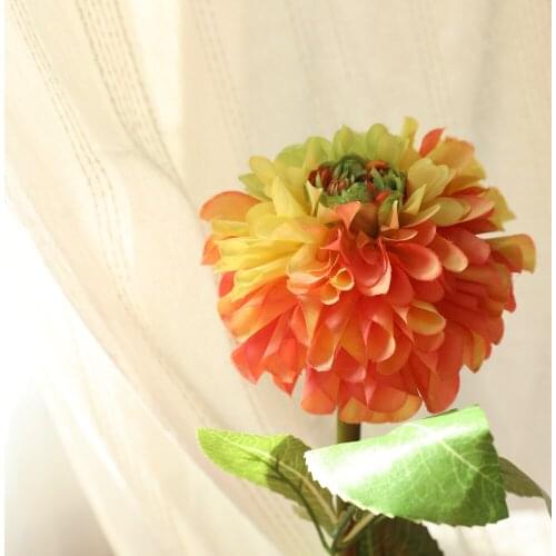 Single Branch Dahlia Silk Flowers Decoration Wedding Flower Wall Home Display Fake Flowers Mall Window Artificial Plants Dahlia