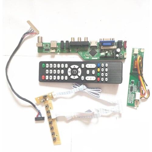 For LTN121X1-L01 LTN121XA-L01 LVDS 20Pin 1CCFL TV53 controller board LCD keyboard+Inverter+Remote USB VGA HDMI-Compatible AV RF