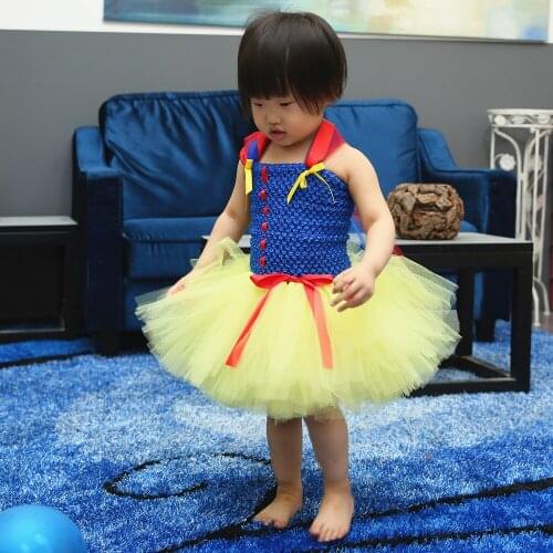 Princess Snow White Birthday Party Tutu Dress For Baby Girls Child Formal Clothes Special Occasion Dresses Halloween Custom