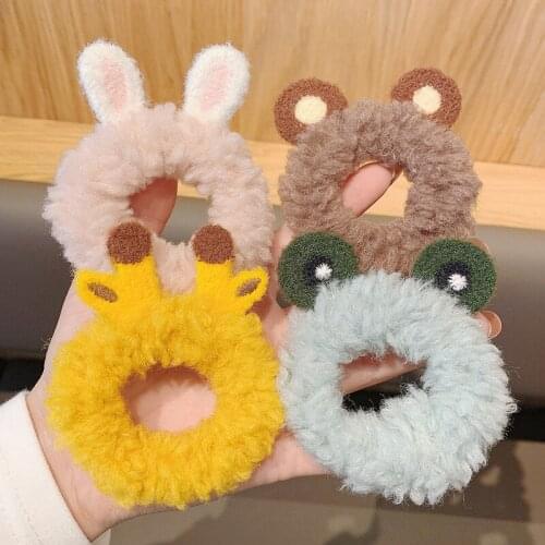 Plush Scrunchies For Girls Cute Hair Accessories Children Elastic Hair Bands Hair Ring Head Rope Hair Styling Tools Hair Wear