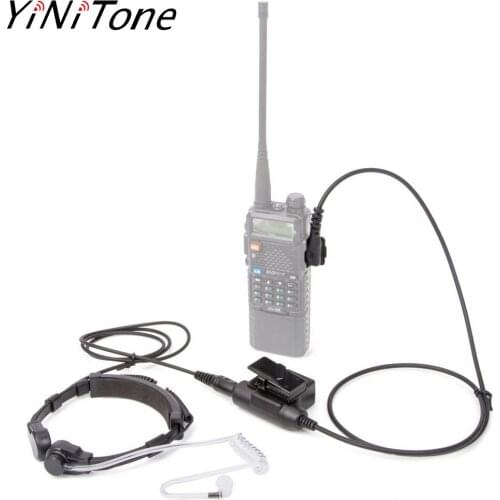 YiNiTone Walkie Talkie Microphone Heavy Duty U94 PTT Neck Throat Mic Radio Tactical Air Tube for Baofeng Kenwood TYT Earpiece