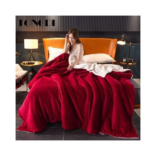 TONGDI Woolen Raschel Blanket Soft Thicke Heavy Warm Elegant Two-tiered Fleece Luxury Decor For Cover Sofa Bed Bedspread Winter
