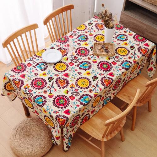 Tablecloth Bohemian Creative Printing Decoration Gift Table Cover Retro Mediterranean Coffee Table Cover Cloth table cover nappe