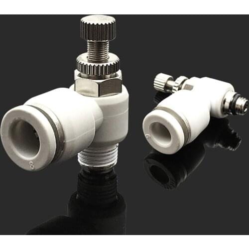 SL pneumatic quick coupling hose 4 6 8 10 12mm M5" 1/8" 1/4" 3/8" 1/2 air speed adjustment control valve acceleration valve