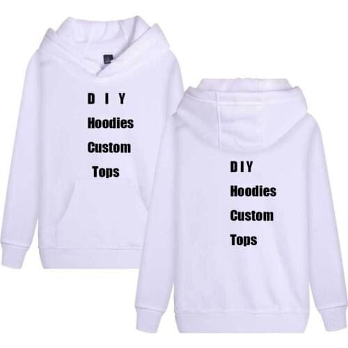 Your OWN Design Hoodies Men Sweatshirts Spring Autumn Solid White Color Hip Hop Streetwear Hoody Mans Clothing EU SZIE XXL