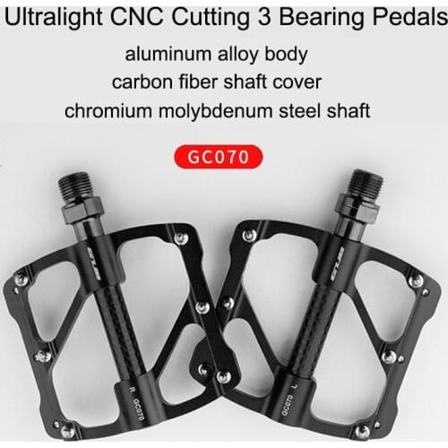 GUB GC070 Bicycle Pedals MTB Ultralight Carbon Pedals CNC Aluminium Alloy 3 Bearings MTB Pedals Mountain Road Bike Pedals BMX