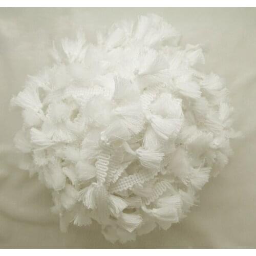 3Yards/Lot Vintage 100% cotton knotted white fringe trim with cute tassels 1cm width tape 1.5cm length tassels