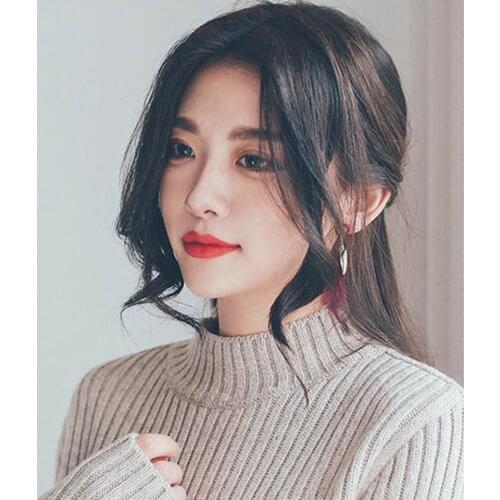 Buqi Fashion Gradient Bangs Seamless Hair Extension Natural Real High Temperature Hair Extension Clip Female Bangs