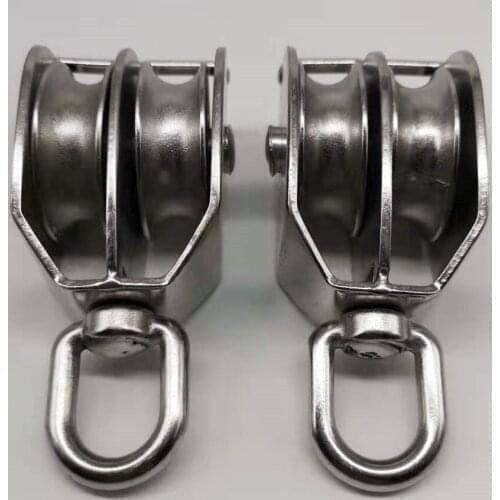 M25 304# Stainless Steel 360 Degree Rotation Double pulley Swivel