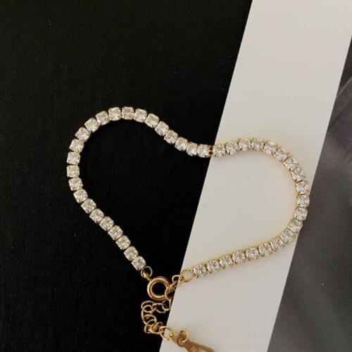 DIAM tennis bracelet for women stainless steel zircon stone gold bracelet bangle dainty minimalist summer jewelry 2021