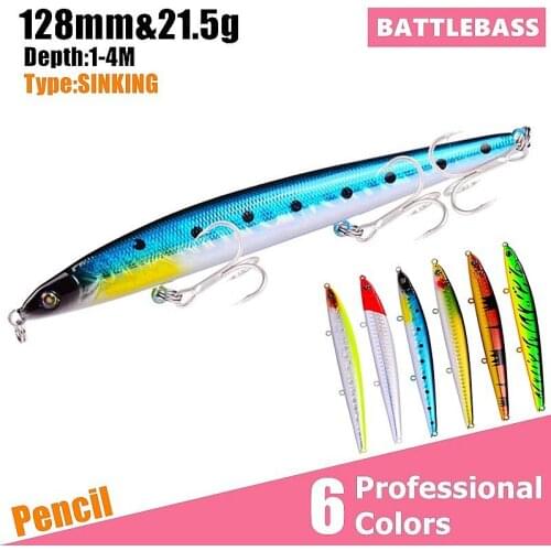 1pcs Pencil Fishing Lure Hard Bait 128mm 21.5g Aritificial Wobblers Crankbait Plastic Baits Pike Carp Lures Swimbait Pesca Isca