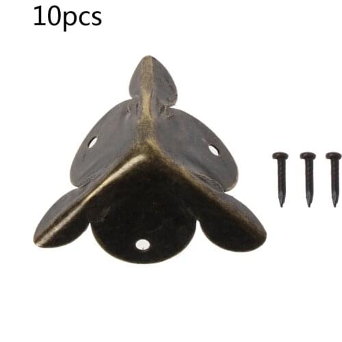 10pcs Antique Bronze Decor Jewelry Wine Gift Box Wooden Case Corner Protectors