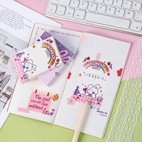 100 pcs Cute Cartoon Pet Loose leaf Tearable Note To Do List Check-in Bullet Journaling Accessories Not Self-adhesive Memo paper