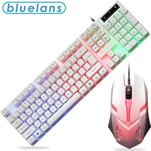 104 Keys ABS Luminous Wired Gaming Keyboard Mouse Set Keyboard Mouse Combos With USB Interface for game or office