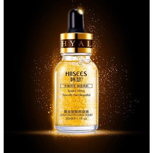 24K Gold Hyaluronic Acid Face Serum Replenishment Moisturize Shrink Pore Brighten Nicotinamide Skin Care TSLM1