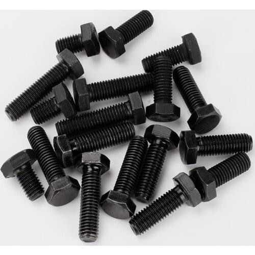 5/20X DIN933 Black 304 Stainless Steel External Hex Outside Hexagon Head Cap Screw M3 M4 M5 M6 Bolt Thread Length 6-100mm GB5783