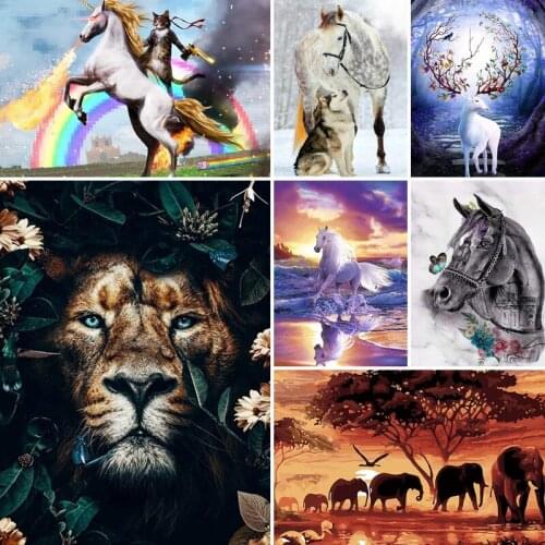 40x50x70 diamond painting 5D Full Square embroidery mosaic Cross Stitch animal Horse Lion DIY Wall Sticker home Decoration gift