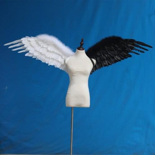 White and Black cartoon feather angel wings for Fashion show Displays wedding shooting props Cosplay game costume