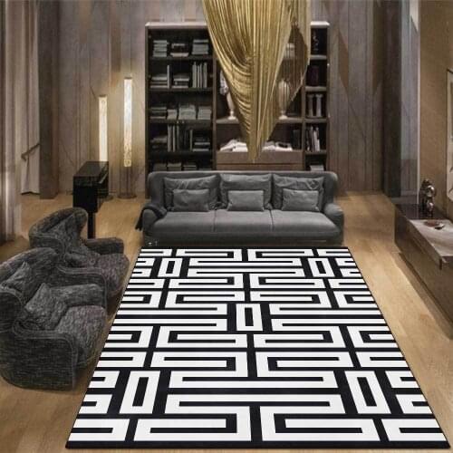 Living Room Big Carpet 3D Black White Pattern Home Decoration Area Rug Family Hallway Area Carpet Kids Bedroom Bedside Floor Mat