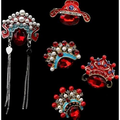 New Fashion Mens Suit Lapel Pin Retro Brooch Traditional Chinese Peking Opera Cartoon Mask Personality Accessories Novelty Gift