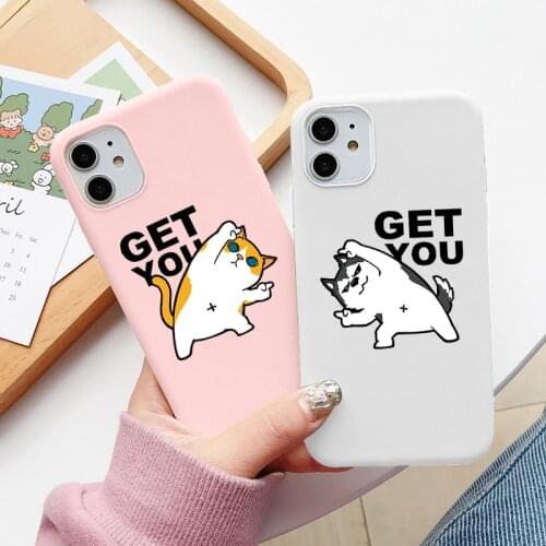 Funny Dog Cute Cat Case For Samsung Galaxy S21 S20 FE S10 S9 Plus S10e A10 A11 A12 A31 A32 A50 A51 A52 Note 20 10 Animal Cover