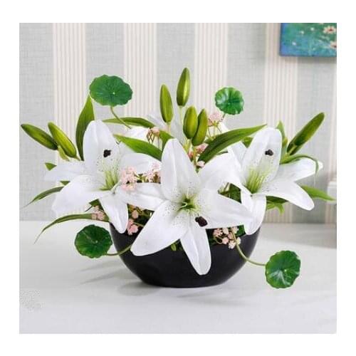 Lily flower ornamental flower flower pot set