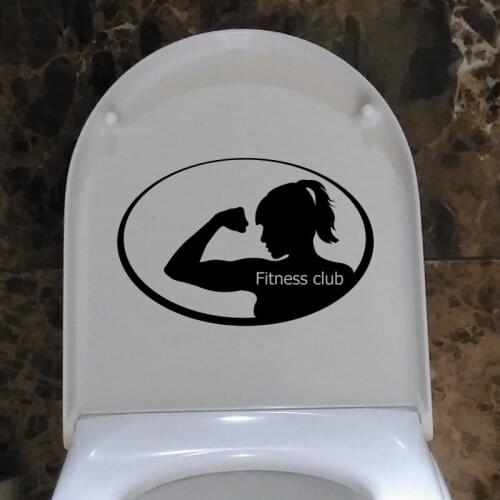 Fitness Club Woman Girl Gym Vinyl Wall Stickers Toilet Decals Home Decor 6WS0144