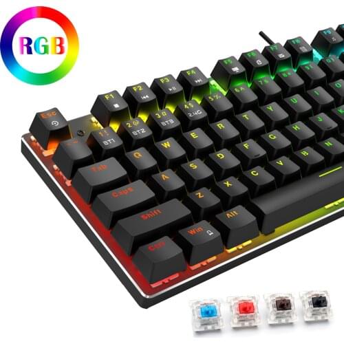 ZUOYA X51 RGB Backlit Gaming Mechanical Keyboard 87Key USB wired Russian US Edition for PC Computer Gamer