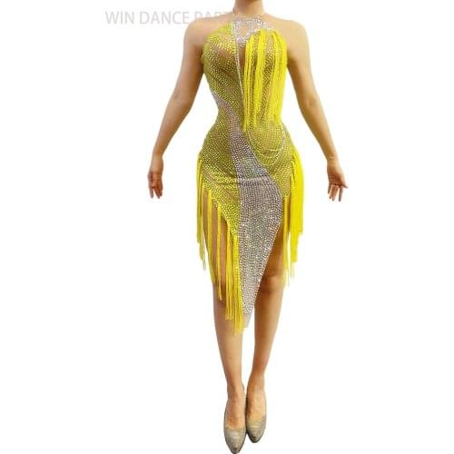 Classic Custome Dance Tap Dance Skirt Fringe Wear Party Bithday Anniversary Stage Bar DJ Ballroom Standard Dress Latin Chacha