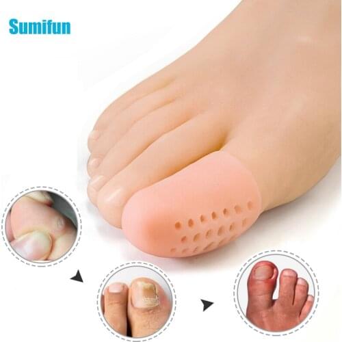 2Pcs Soft Silicone Breathable Toes Sleeve Foot Corns Blisters Calluses Cover Overlapping Toes Bunion Thumb Separator Pedicure