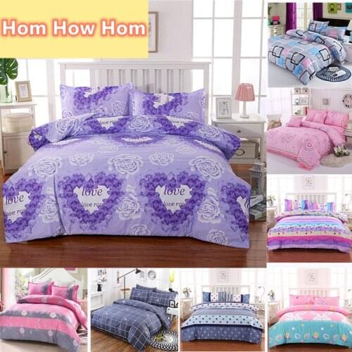 Purple Rose Single Piece Multi-size Duvet Cover Pillowcase Pattern Bedding set Bedding Single Person Double Quilt Cover