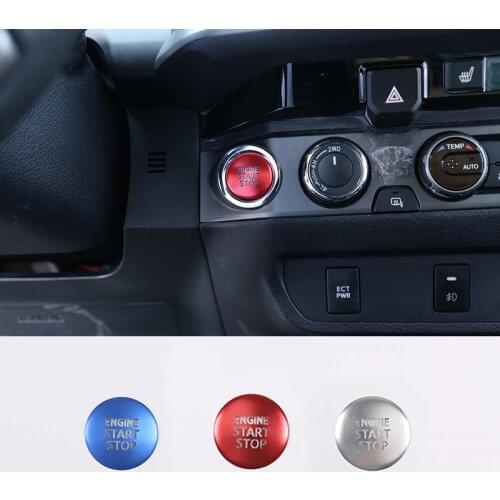 Aluminum alloy Car Ignition Key Cover Engine Start Stop Button Cover Sticker For Toyota Tacoma 2016-2020 Interior Accessories
