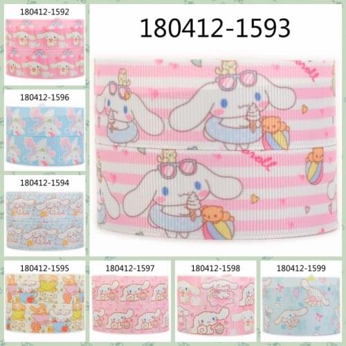 Japanese Cartoon Dogs Pattern Ribbon Printed Grosgrain DIY Handmade Hair Accessories 10yards
