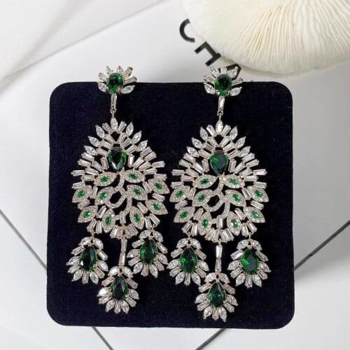 EYER 2020 Trendy Flower Design Purple Stone Zirconia Stud Earrings For Women Banquet Engagement Indian Shining Retro Jewelry