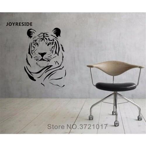 JOYRESIDE Tiger Wall Cat Predator Animal Decal Vinyl Sticker Decor Design Home Bedroom Living Room Interior Dorm Art Murals A273