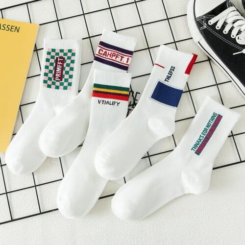 New 1 Pair Man Socks Cotton Women Long Socks Soft Comfortable Breathable Elasticity Skateboard Socks Fashion Casual All-Match