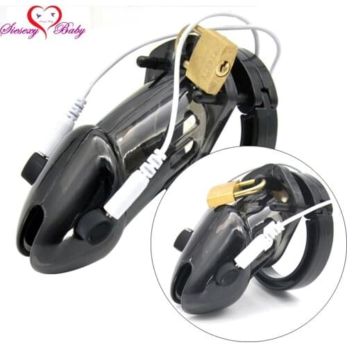 New Black Penis Cage Electric Shock Host and Cable electro shock sex toys electro stimulation sex toys for TENS adult game