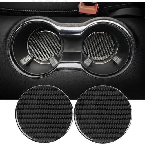 NEW-Cup Holder Coasters Pad Waterproof for Ford Mustang 2015 2016 2017 2018 2019 2020 Carbon Fiber
