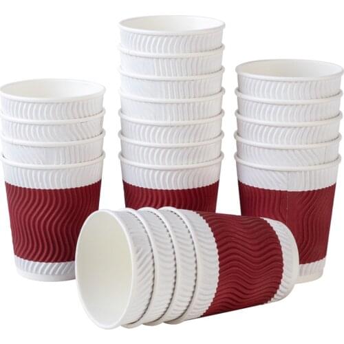 280ml Disposable Heat InsulationThick KraftPaper Family PartyBusiness OfficeAnti-Scalding Double Paper CupCoffee Cup