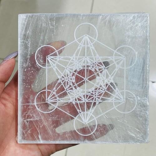 Natural White Rough Selenite Crystal Slab Transparent Gypsum Chakra Therapy Healing Decor