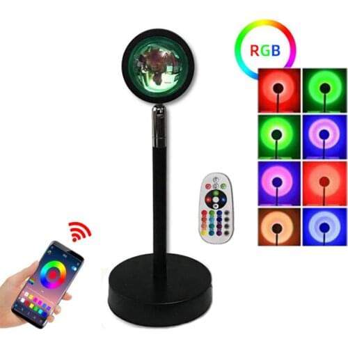 2021 Novel RGB Variable Light Sunset Projection Lamp LED Sunset Light APP Control Color Changing USB Ambient Light