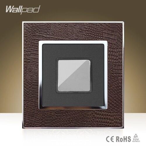 New Arrival Wallpad Hotel Touch Corridor Switch Goats Brown Leather Cover Touch Sensor Delay Switch Free Shipping