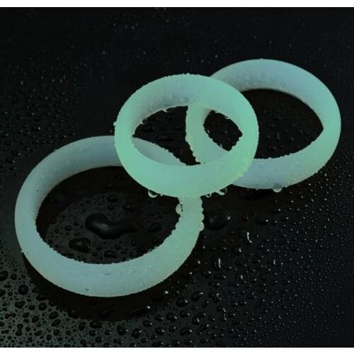 3PCS/set Silicone Stretchy Penis Ring Transparent Cock Ring Luminous Erection Enhancing Delay Ejaculation Adult Sex Toys for Men